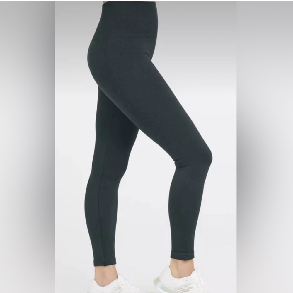 NWT SPANX Dark Emerald Look at Me Now Rib Leggings - 3X